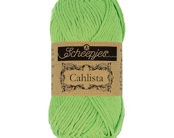 Scheepjes Cahlista Un-mercerised Cotton Green Aran Yarn 50g - 513 Apple