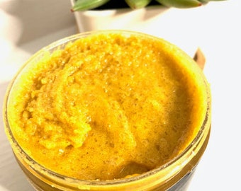 Turmeric Body Scrub, Turmeric Scrub,Dark Spots, Foaming Body Scrub,Exfoliating Body Scrub, Glowing Body Scrub, Turmeric, Brightening Scrub