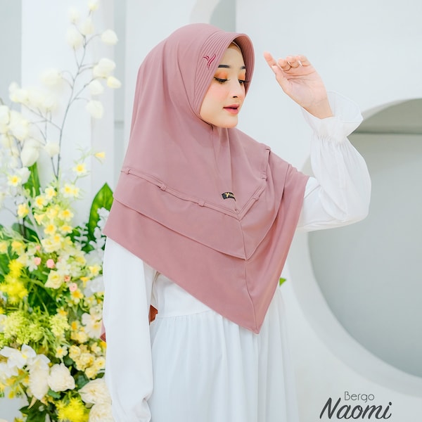 New Style Bergo Naomi By Yessana, instant hijab premium hight quality premium Jersey