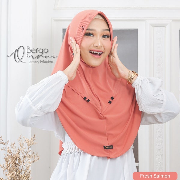 Hijab jersey scarf shawl Premium Quality Strechy Bergo Qirani By Yessana