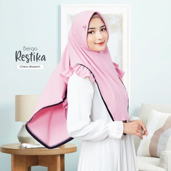 Restika Bergo By Yessana , Daily Hijab Jersey Premium, Strechy, Instant Hijab for Ladies