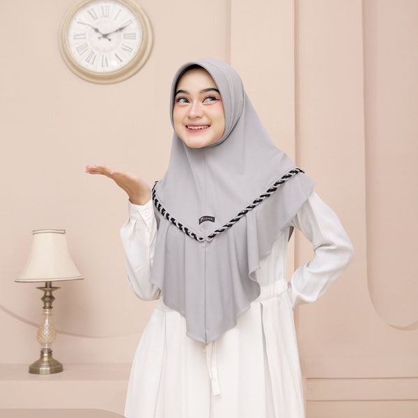 Zahsy Bergo By Yessana combination of connecting ring accents Instant Hijab With Pad | Daily Hijab | Daily Instant Hijab
