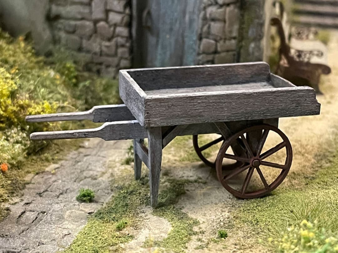 1/35 Wooden Hand Cart Laser Cut Kit Wagon Diorama 135 Etsy