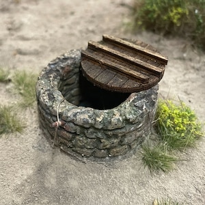 1/35 Old Stone Well | Miniature | Diorama | WWII | WWI | Civil War | Accessories | Model Kit | Water Well | Pulley