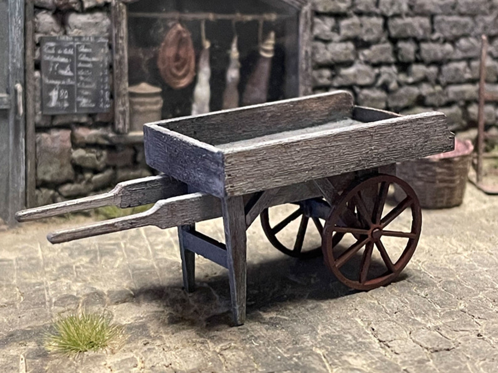 1/35 Wooden Hand Cart Laser Cut Kit Wagon Diorama 135 Etsy