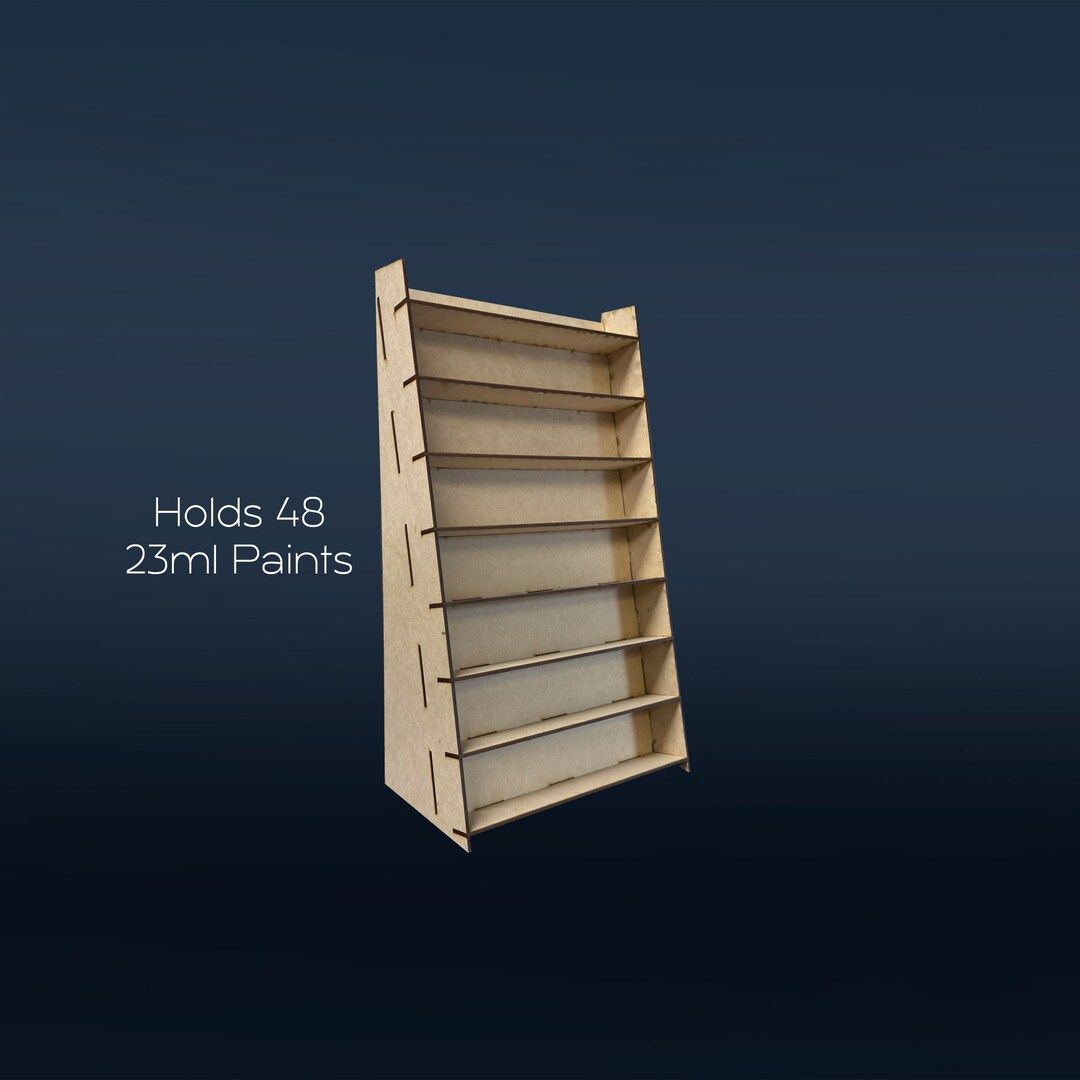 Vertical Paint Line Racking RWD Laser-cut Vertical Paint Rack Shelf (T48) - for 23ml Tamiya® Paints ...