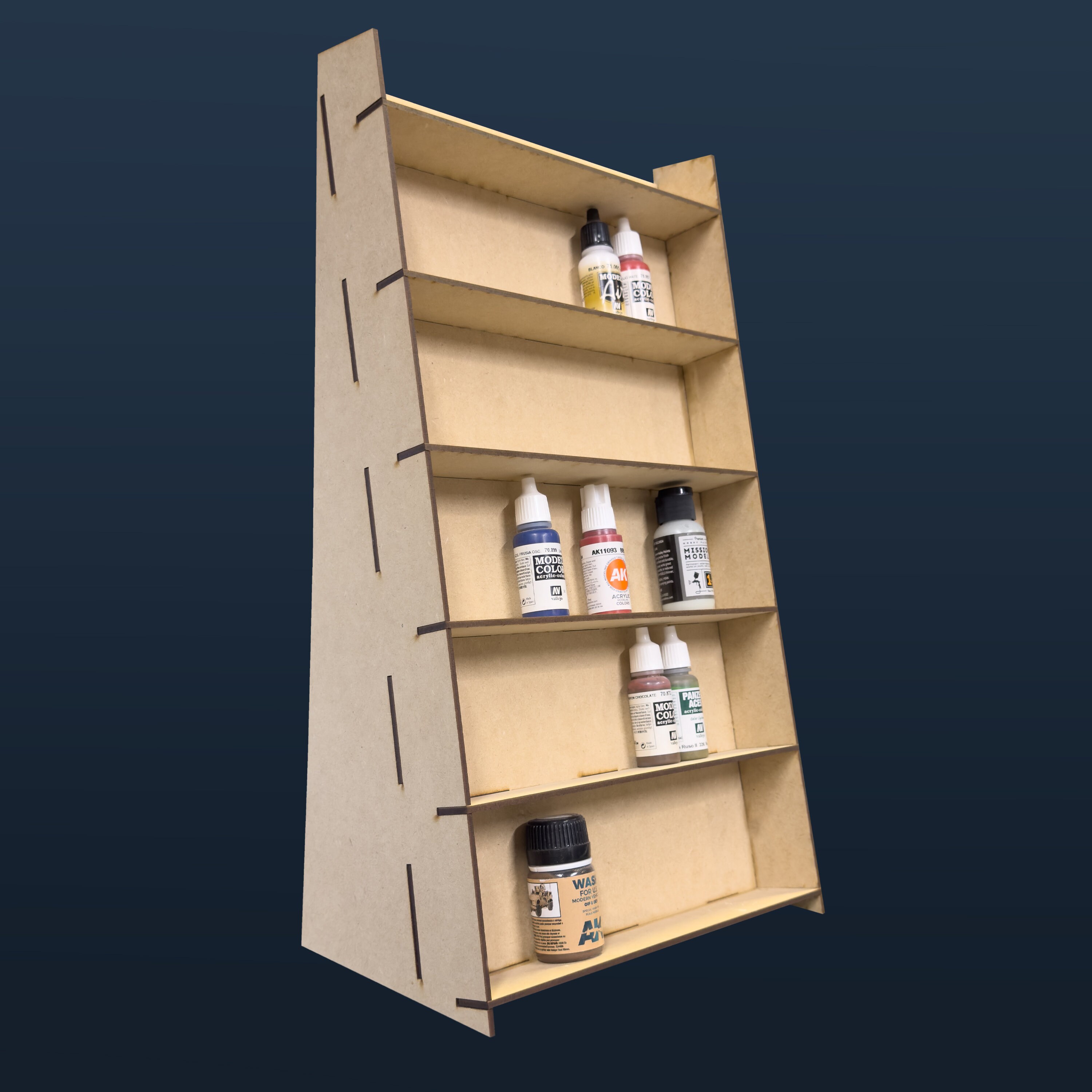Metal Paint Racks RWD Laser-cut Vertical Paint Rack Shelf (T60) - for 17ml AK®, Vallejo ...