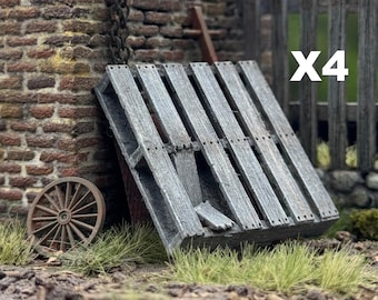 Kit de modelo de palé de madera a escala 1/35: Diorama agrícola e industrial (juego de 4, sin ensamblar)