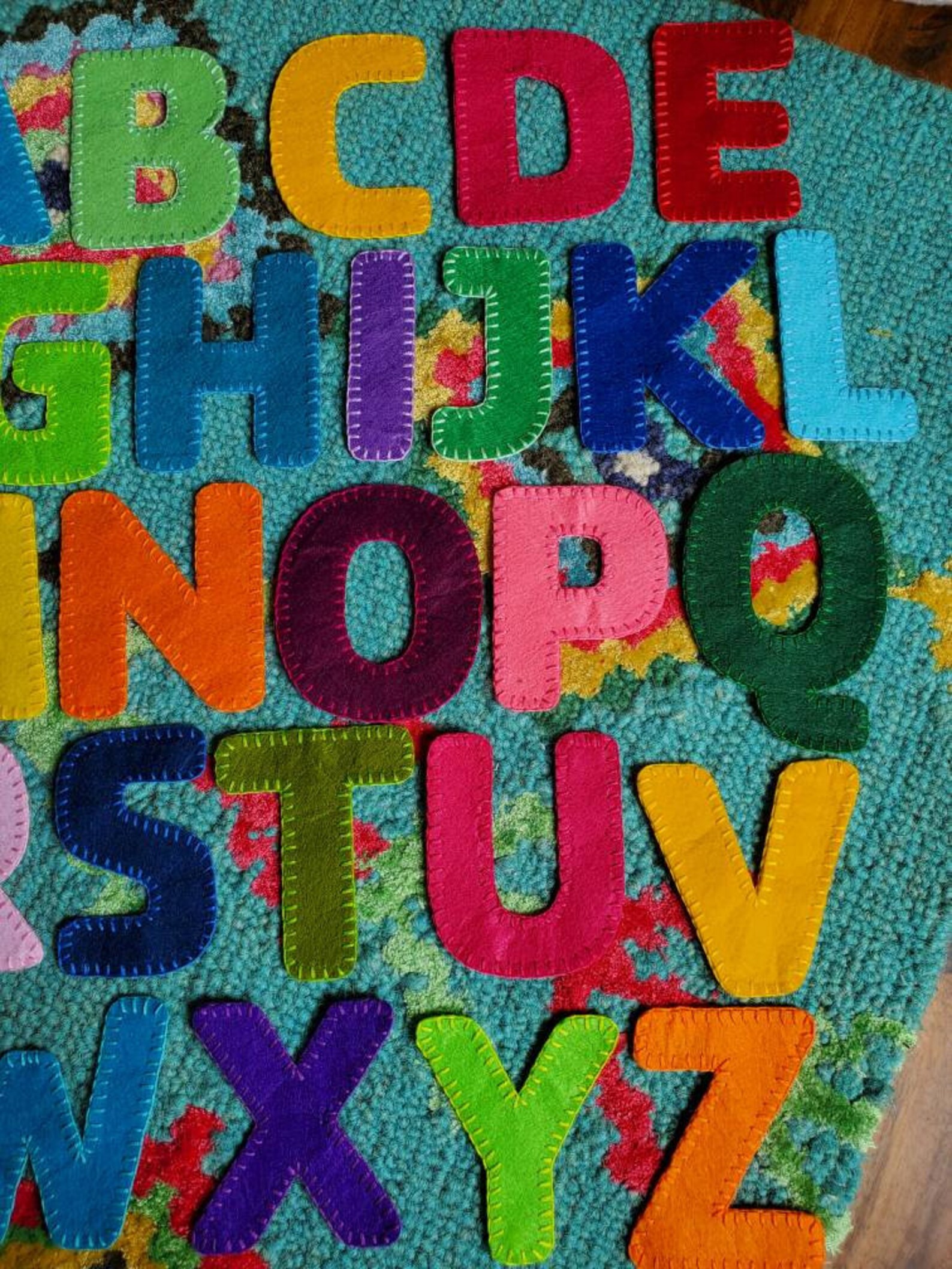 Felt Alphabet Set Felt Letters Multicolored ABCs Etsy