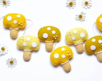 Whimsical Mushroom Felt Garland | Mushroom Felt Garland | Fall Felt Garland | Whimsical Felt Garland | Sunrise Mushrooms