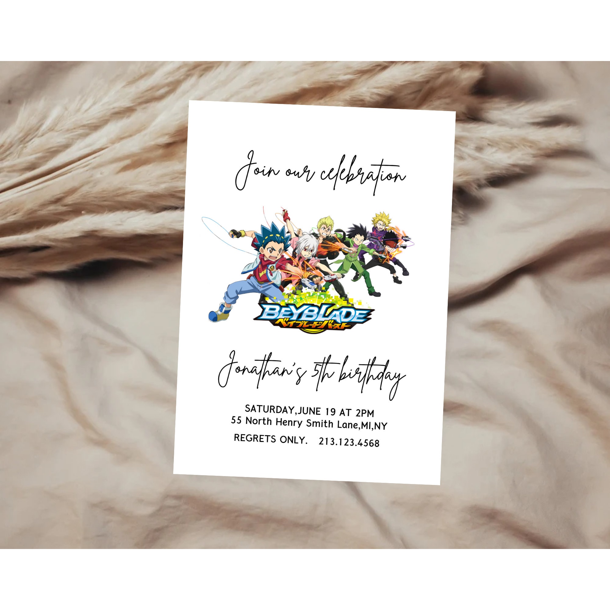 Beyblade Birthday Invitation Editable Template, Printable Birthday Party Invitations, Beyblade Birthday Card, Digital Kids Party Invitation - Etsy for Free Printable Beyblade Birthday Cards