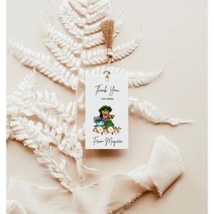 Luau Birthday Thank You Tags, Lilo and Stitch Favor Tags, Hawaiian Theme Tags, Modern Minimalist Luau, Chic Luau Tags, Polynesian Fover Tags