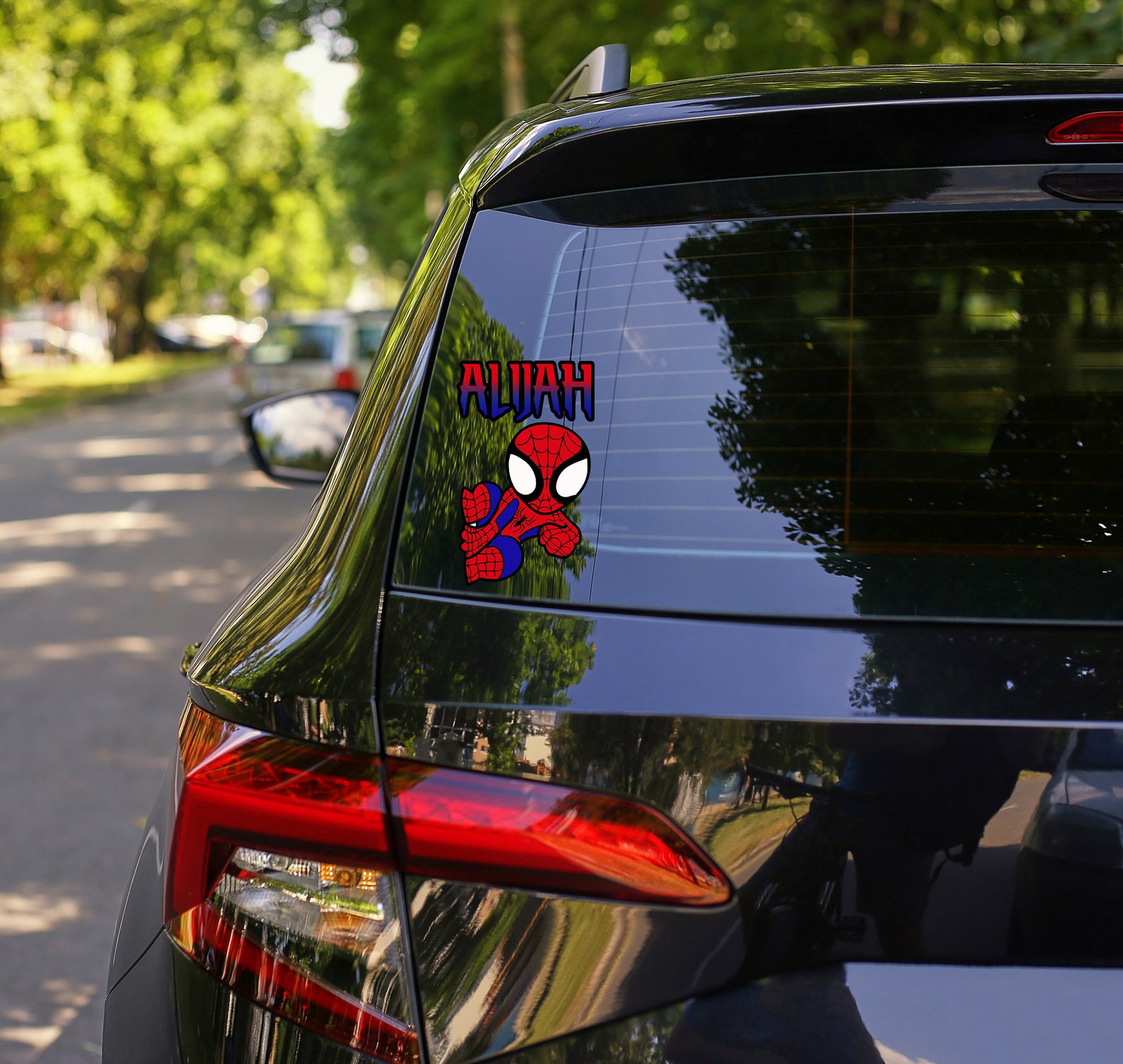 SpiderMan with Custom Name car decal sticker window bumper Etsy