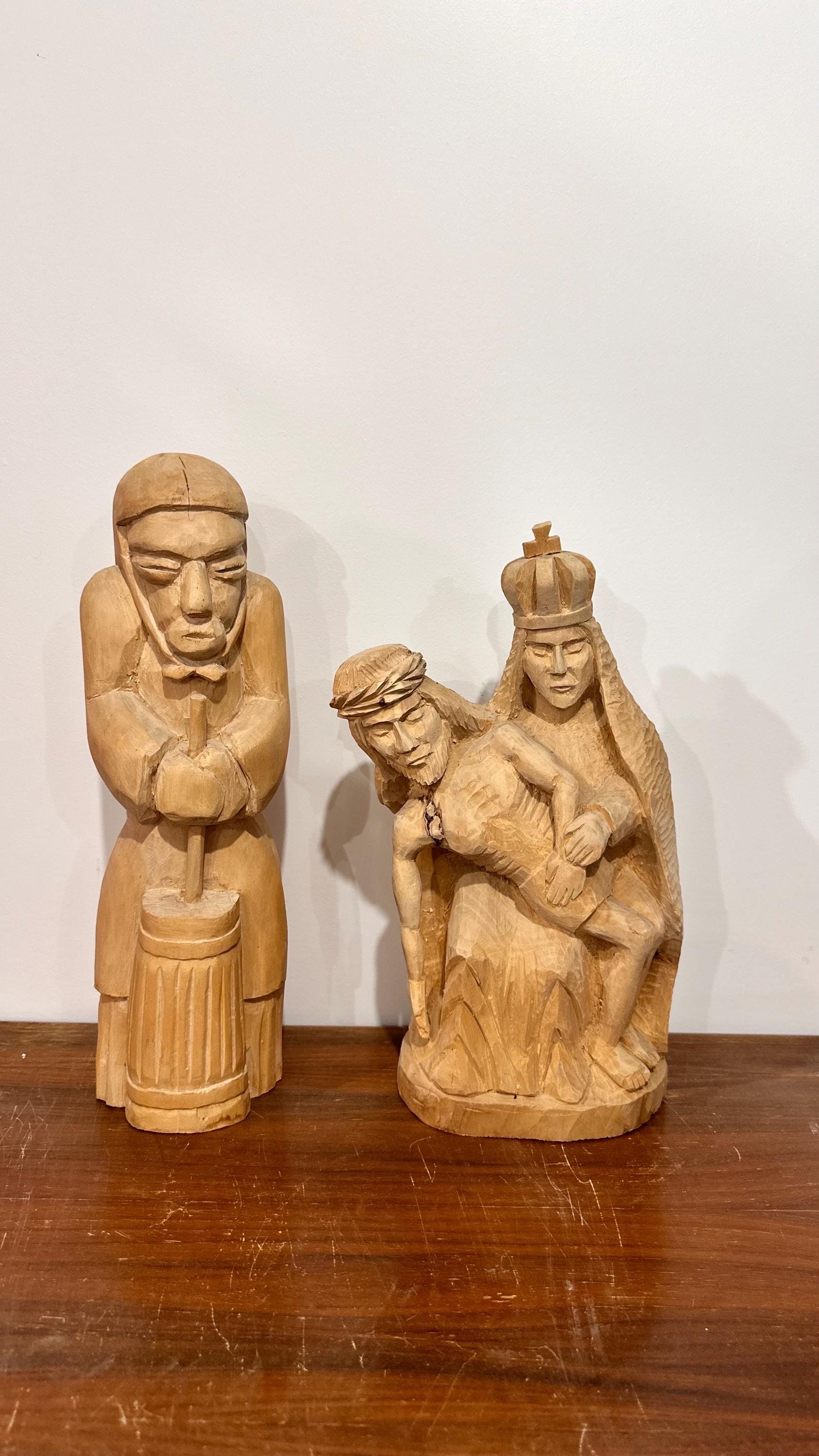 Hand Carved Figurine of Jesus Christ. Signed By Artist