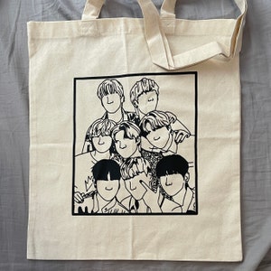 ateez group tote bag | atiny | neutral | aesthetic | canvas tote |