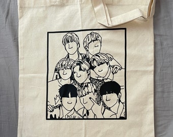 ateez group tote bag | atiny | neutral | aesthetic | canvas tote |