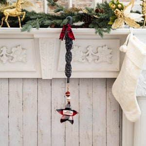 Macrame Plush Star Ornament, Holiday Decor