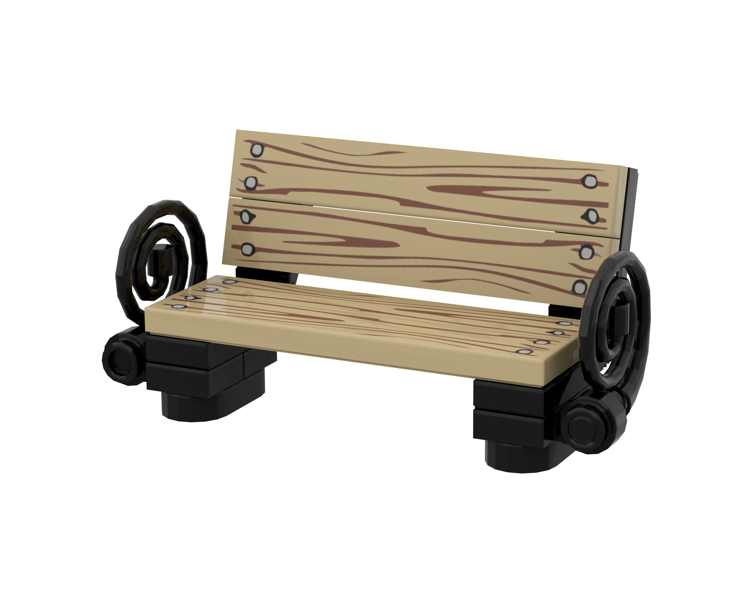 Park Bench Complete Set With Bench and Custom UV Print on LEGO Tiles Etsy UK