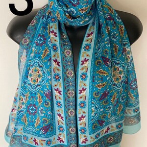 Multi Pattern Scarf, Traditional Design, 154*56 cm, %100 Cotton Shawl, Gift for Her, Soft Scarves, Headband, Unique Accessories image 3