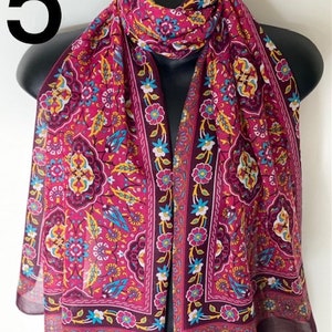 Multi Pattern Scarf, Traditional Design, 154*56 cm, %100 Cotton Shawl, Gift for Her, Soft Scarves, Headband, Unique Accessories image 5