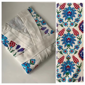 Turkish Peshtemal Bathrobe, %100 Cotton Btahrobe, Kimono Bathrobe, Loomed Textile Bathrobe, Gift For Women, Sauna Bathrobe, Eco-Friendly