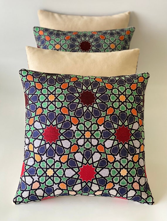 Geometric Design Cushion Cover, Decorative Pillow, Throw Pillow Cover,  Linen Pillow, Gift For Her, Pillow Cover 16.5\'\'x17\'\', Square Pillow - Etsy  Österreich
