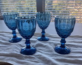 Copa/cristalería azul vintage