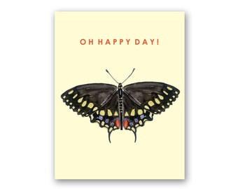 Greeting Card for Her | Watercolor Butterfly Greeting Card | Happy Day, Any Occasion card | Butterfly Greeting Card for Friend