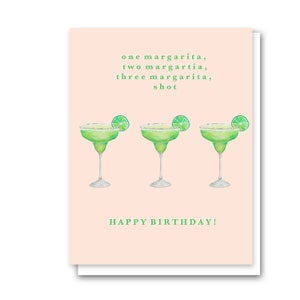 Margarita verjaardagskaart | Drink 21e verjaardagskaart | Aquarel drankje kaart | Gelukkige verjaardagskaart | Eenentwintigste verjaardagsdrankkaart