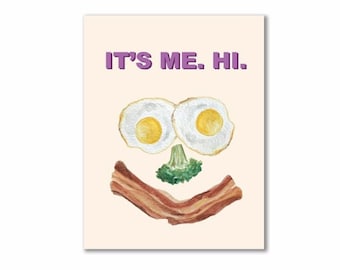 Funny Swiftie Greeting Card | Anti-Hero | Midnights | Watercolor Breakfast Greeting Card | Foodie Card | Brunch Food Card