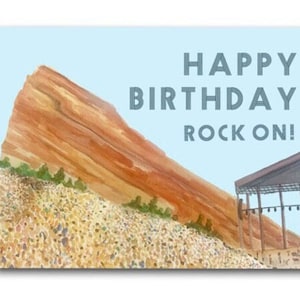 Carte de voeux | Carte d'anniversaire de roches rouges | Rock sur la carte d'anniversaire | Carte d'anniversaire sur le thème de la musique