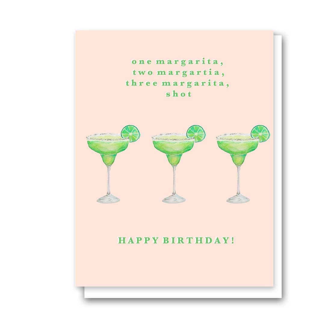 Margarita Birthday Card | Drink 21st Birthday Card | Watercolor Drink ...