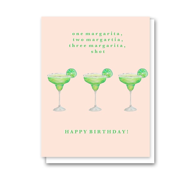 Margarita Birthday Card Watercolor Drink Card - Etsy