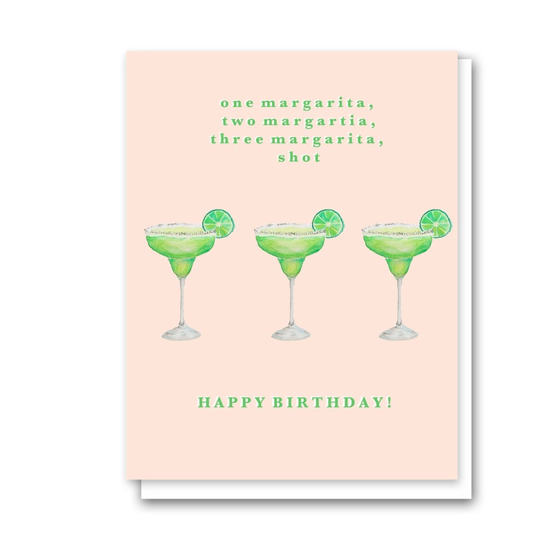 Margarita Birthday Card Drink 21st Birthday Card Watercolor Drink Card