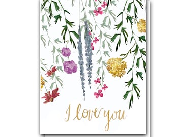 Greeting Card for Significant Other I Watercolor Anniversary Card | Wildflower Romantic Card | Wildflowers | Anniversary Card for Wife