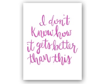 Calligraphy Quote Greeting Card for Anniversary | Fearless Era | Love Card | Anniversary Card for her | Pink Watercolor Card for Friend