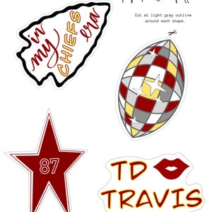 Chiefs Football Party Printables | Cupcake Toppers | Taylor Swift Chiefs Football Party | Kansas City | DIY Party Supplies | Digital