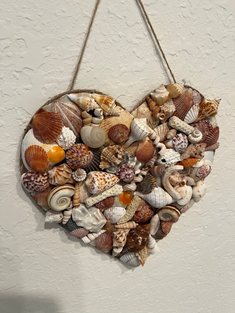 Holiday Gift Ideas-Wall Art-Heart Shell Art-Heart Of Shells-Beach Decor-Home Decor-Bathroom Decor-Kid's Bedroom-House Warmer-Valentines Day image 9