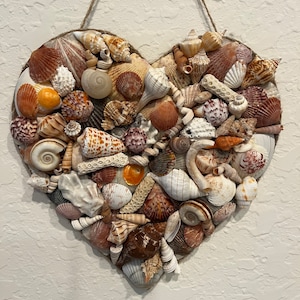 Holiday Gift Ideas-Wall Art-Heart Shell Art-Heart Of Shells-Beach Decor-Home Decor-Bathroom Decor-Kid's Bedroom-House Warmer-Valentines Day image 7