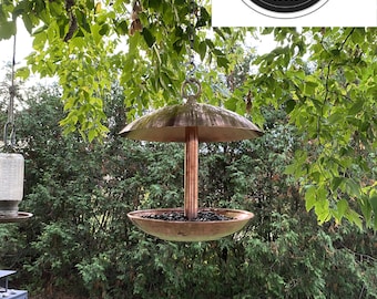 Bird feeder made from PURE copper! Brass hardware.  NO PLASTIC!