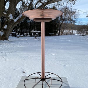 Pure Copper Bird bath With prong + base