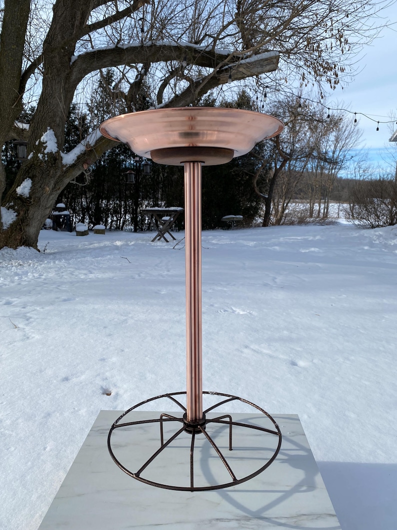 Pure Copper Bird bath With prong + base