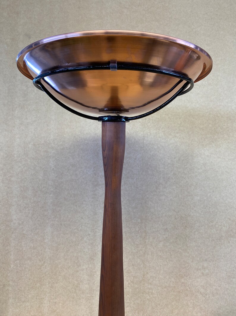 Pure Copper Bird Bath With Wood Post Etsy
