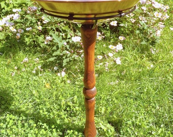 Pure copper Bird bath with wood post