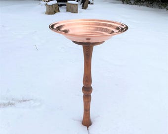 Pure copper heating bird bath