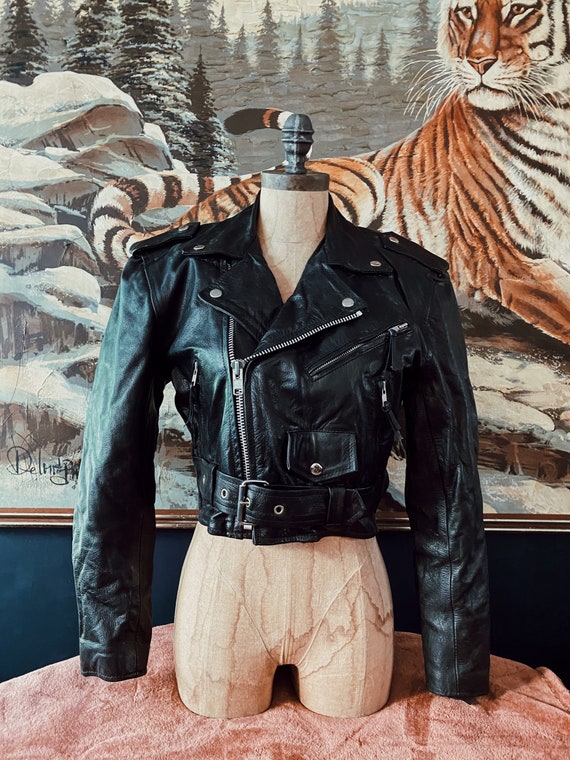 Vintage Cropped Leather Jacket