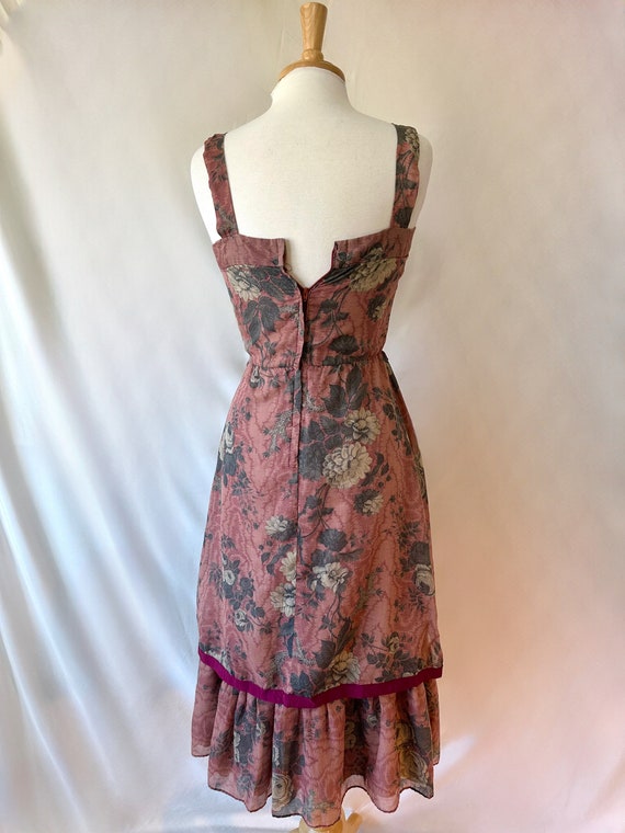 Vintage Two Tiered Purple Rose Dress - image 5