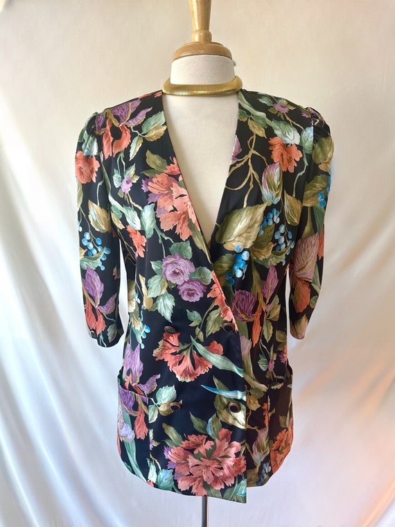 1980s Floral Blazer