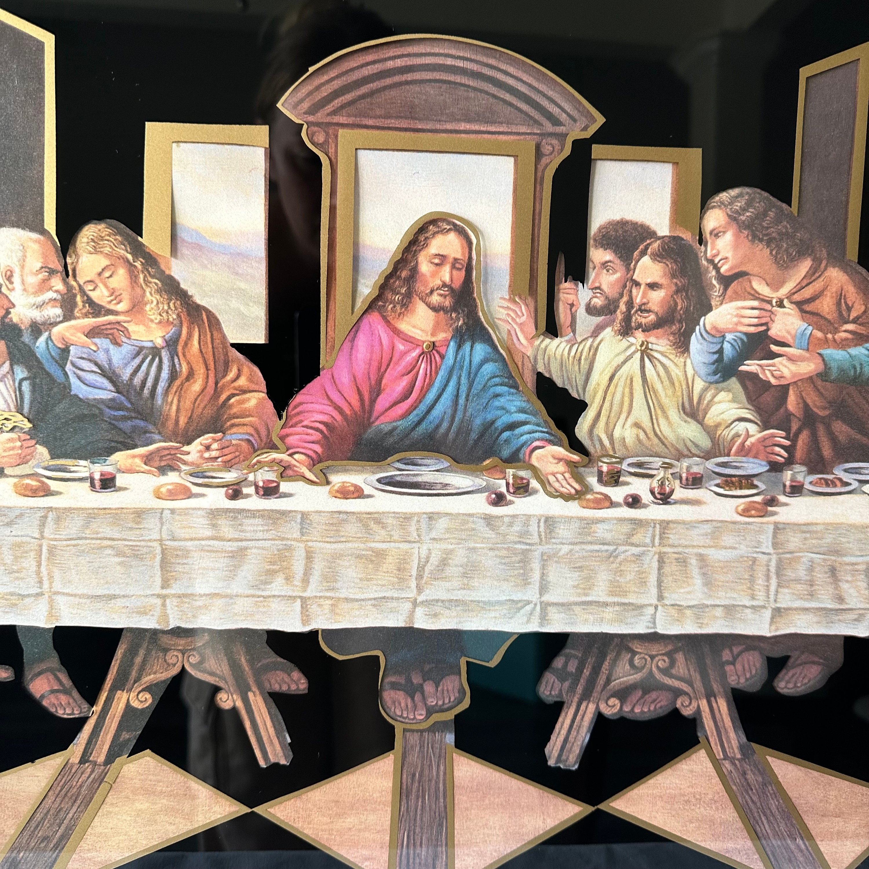 1980s Gold Leaf 3D the Last Supper Framed Artwork - Etsy