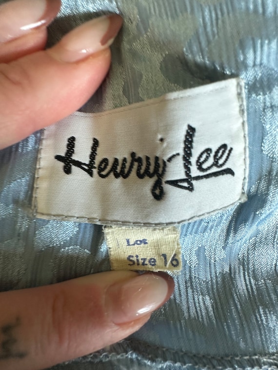 1980s Henry Lee Blue Animal Print Dress - image 7